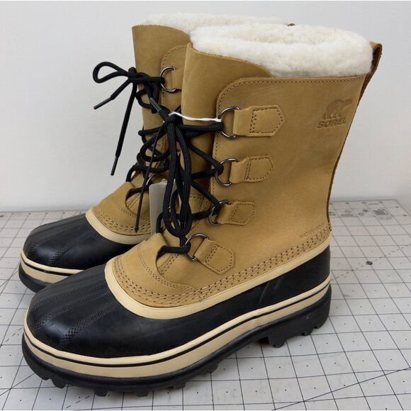 Sorel Mens Caribou Winter Snow Boots Size 8 Waterproof Leather & Rubber - Picture 5 of 11